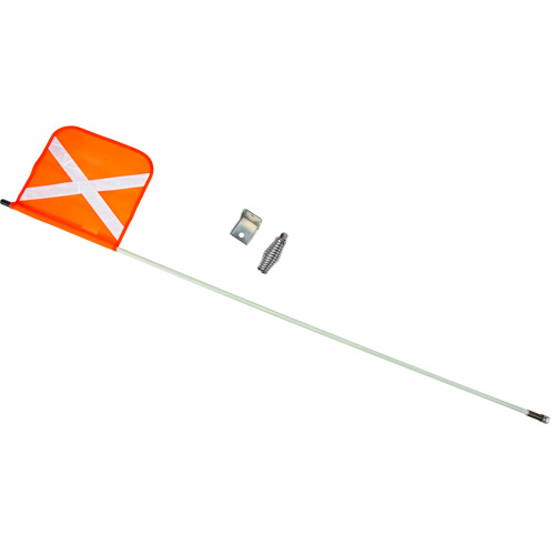 Heavy-Duty Safety Whip, Threaded Mount, 5' High, Orange with Reflective X Planification Entrepots Molloy