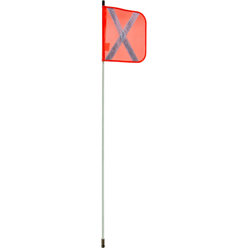 Heavy-Duty Safety Whip, Threaded Mount, 5' High, Orange with Reflective X Planification Entrepots Molloy