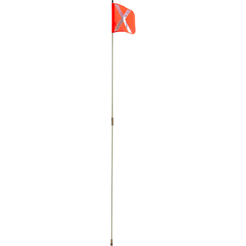 Heavy-Duty Safety Whip, Threaded Mount, 8' High, Orange with Reflective X Planification Entrepots Molloy