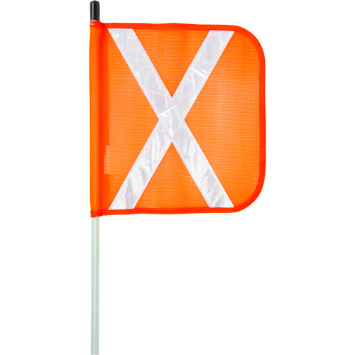 Heavy-Duty Safety Whip, Threaded Mount, 5' High, Orange with Reflective X Planification Entrepots Molloy