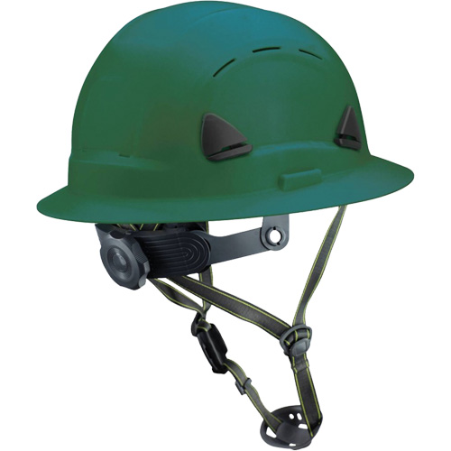 Fibre Metal Climbing Style Helmet with Full Brim, Meets CSA Type 2, Ratchet Suspension, Vented Planification Entrepots Molloy