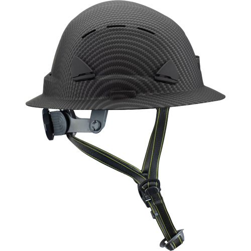 Casque Fibre Metal de style escalade avec bordure compl&egrave;te, R&eacute;pond aux normes CSA type 2, Suspension Rochet, Ventil&eacute; Planification Entrepots Molloy