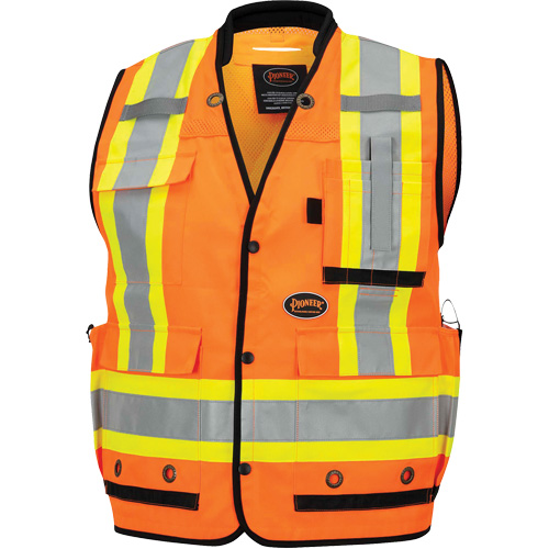 6680 High-Visibility Antimicrobial Mesh-Back Surveyor Vest, High Visibility Orange, Small, Polyester Planification Entrepots Molloy