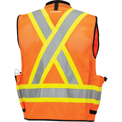 6680 High-Visibility Antimicrobial Mesh-Back Surveyor Vest, High Visibility Orange, Small, Polyester Planification Entrepots Molloy