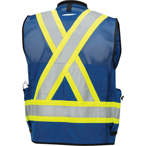 6681 High-Visibility Antimicrobial Mesh-Back Surveyor Vest, Royal Blue, Small, Polyester Planification Entrepots Molloy