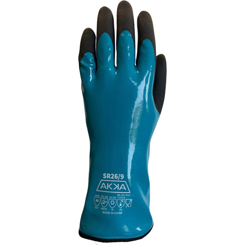 Gants alimentaires de protection contre les produits chimiques, le froid et la coupe, Taille 7, 12" lo, PVC, Doublure en Nylon Planification Entrepots Molloy