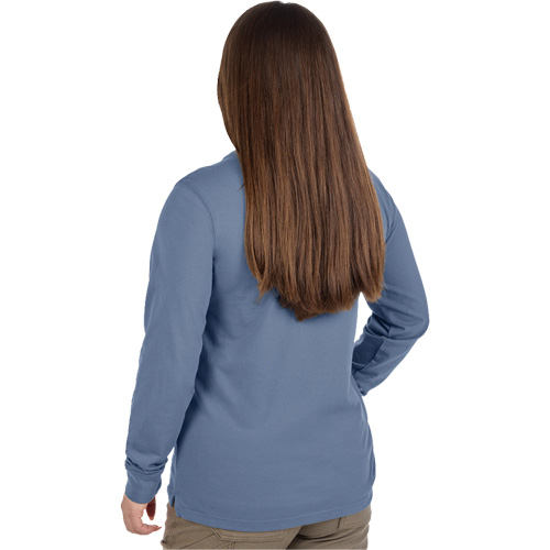 GRIDIRON Long Sleeve Pocket T-Shirt, Women's, X-Small, Blue Planification Entrepots Molloy