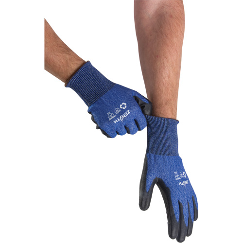 Eco-Friendly Stretch Cut-Resistant Gloves, Size 10, 18 Gauge, Polyurethane Coated, Stainless Steel/HPPE/RPET Shell, ASTM ANSI Level A5 Planification Entrepots Molloy