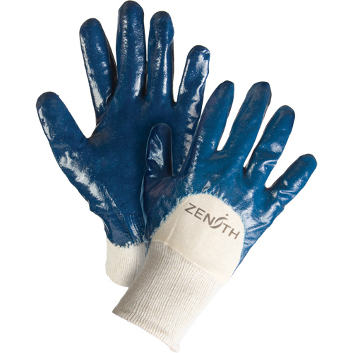 Medium-Weight Interlock Lined Gloves, 9/Large, Nitrile Coating, Cotton Shell Planification Entrepots Molloy