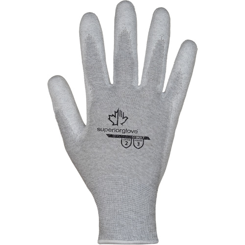 Gants blancs KnitActiv dissipatifs &eacute;lectrostatiques et peu pelucheux, 5, R&ecirc;vetement Polyur&eacute;thane, Calibre 13, Enveloppe en Nylon/Coton Planification Entrepots Molloy