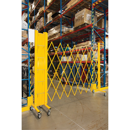 Barri&egrave;re extensible, 84" h x 20' lo, Jaune Planification Entrepots Molloy