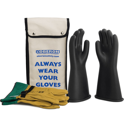 Ensemble de gants en caoutchouc pour l'&eacute;lectricit&eacute; de classe 1, 8, 14" lo, 37 cal/cm², NFPA 70E Planification Entrepots Molloy