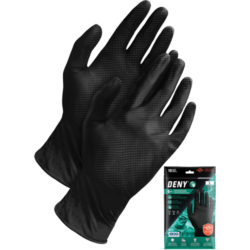 Gants jetables Deny, Petit, Nitrile, 6 mils, Sans poudre, Noir Planification Entrepots Molloy