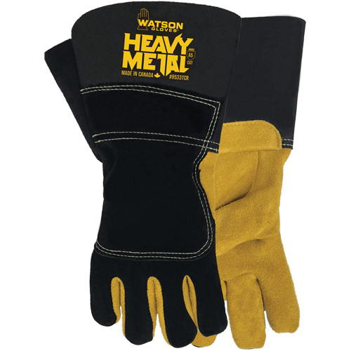 Gants de soudage d'hiver Black Velvet Heavy Metal, Taille Petit, Enveloppe en Cuir d'&eacute;lan refendu, ASTM ANSI niveau A5 Planification Entrepots Molloy