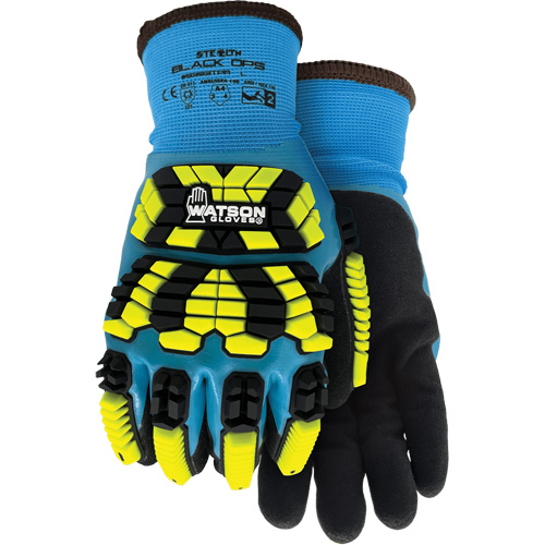 Gants d'hiver antichocs 9393TPR Stealth Black Ops, Petit, Paume en Mousse de latex, Poignet Poignet en tricot Planification Entrepots Molloy