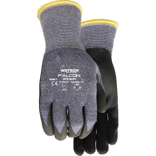Gants r&eacute;sistant &agrave; la coupe Stealth Falcon 367, Taille Petit, Calibre 15, Rev&ecirc;tement Mousse de nitrile, Enveloppe en Fibre de verre/PEHP/Nylon/Spandex, ASTM ANSI niveau A3/EN 388 niveau C Planification Entrepots Molloy