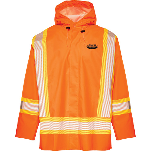 R804 Hurricane Rain Jacket, Small, High Visibility Orange Planification Entrepots Molloy