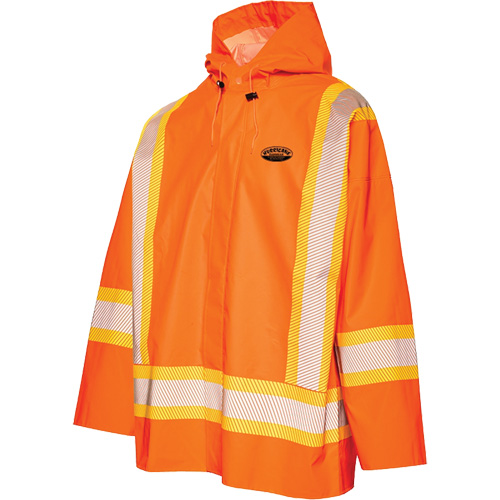 R804 Hurricane Rain Jacket, Small, High Visibility Orange Planification Entrepots Molloy