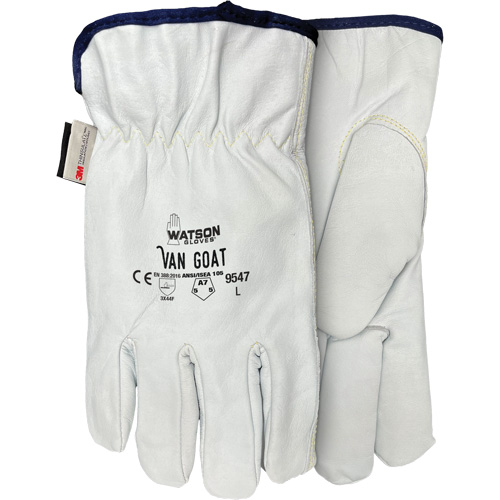 Gants de protection contre la coupe Van Goat 9547, T-petit, Paume en Cuir fleur de ch&egrave;vre, Para-aramide/Polyester/Acier/Thinsulate Planification Entrepots Molloy