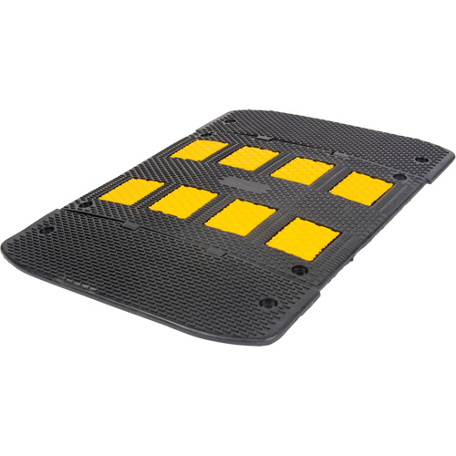 Speed Hump with End Caps, Rubber, 3' L x 40" W x 2" H Planification Entrepots Molloy
