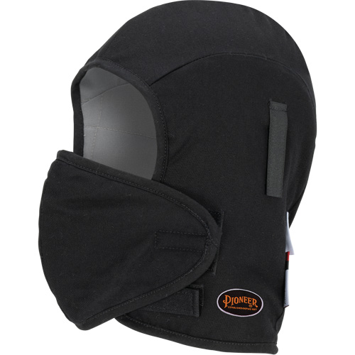 Pioneer 766A Flame-Resistant Quilted Hard Hat Liner with Detachable Mouthpiece, Black/Grey, Cotton/FR-Tech&reg;/Modacrylic/Nylon Planification Entrepots Molloy