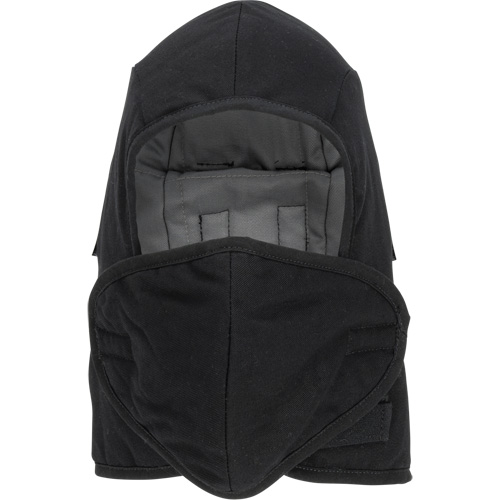 Pioneer 766A Flame-Resistant Quilted Hard Hat Liner with Detachable Mouthpiece, Black/Grey, Cotton/FR-Tech&reg;/Modacrylic/Nylon Planification Entrepots Molloy