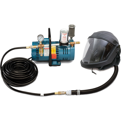 Syst&egrave;me de casque et de protection respiratoire &agrave; adduction d'air DEFENDER pour 1 travailleur Planification Entrepots Molloy