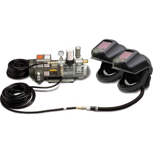 2-Worker DEFENDER Supplied Air Shield & Flip-Front Welding Helmet System Planification Entrepots Molloy