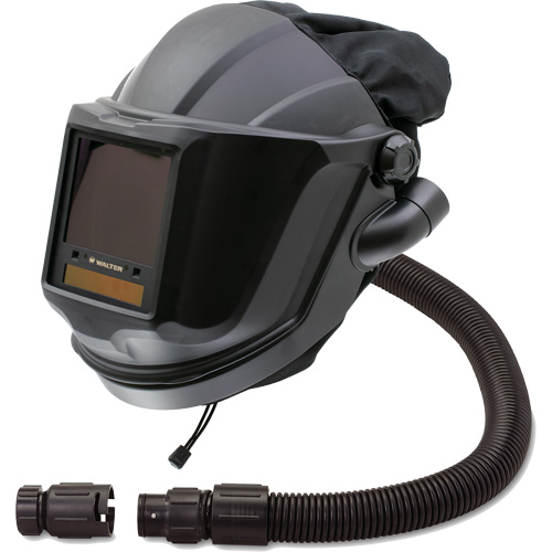 Masque respiratoire &agrave; adduction d'air et masque de soudage &agrave; visi&egrave;re relevable avec lentille ADF et valve de contr&ocirc;le MAXSHIELD, Universel, Pi&egrave;ce faciale Planification Entrepots Molloy