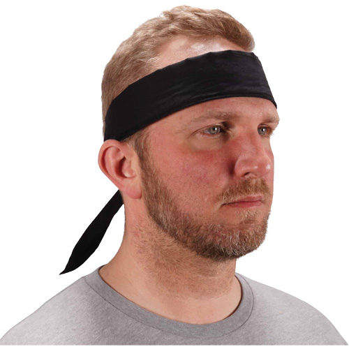 Chill-Its 6702 Cooling Headband with Embedded Polymers & Tie Closure, Black Planification Entrepots Molloy