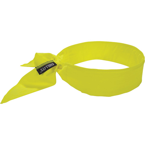 Chill-Its 6702 Cooling Headband with Embedded Polymers & Tie Closure, High Visibilty Lime-Yellow Planification Entrepots Molloy