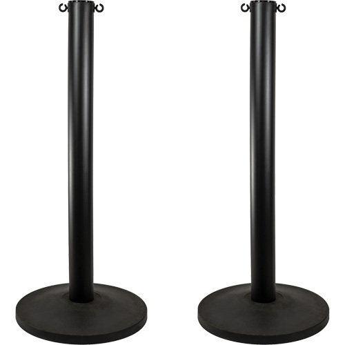 Industrial Stanchion, 37" High, Black Planification Entrepots Molloy