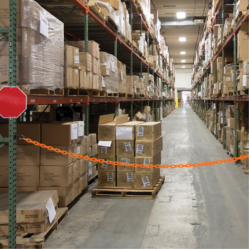 Ensemble de barri&egrave;re &agrave; chaîne magn&eacute;tique pour l'entrep&ocirc;t, Orange Planification Entrepots Molloy