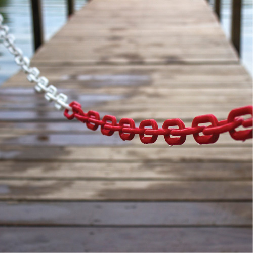 Bicolour Plastic Barrier Chain, Green/White Planification Entrepots Molloy