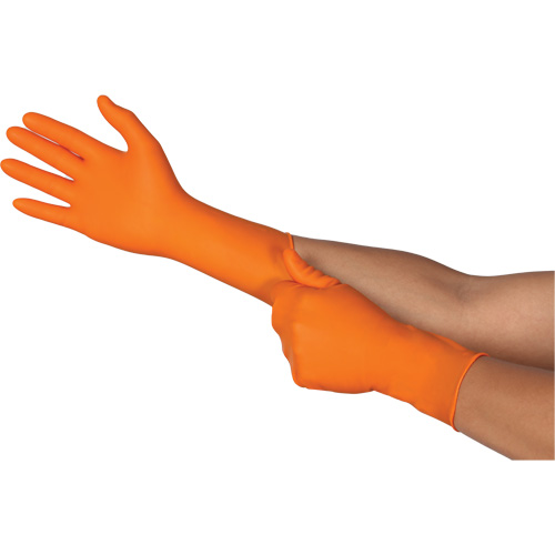 TOUCHNTUFF 93-800 Disposable Gloves, 8.5/9, Latex/Neoprene/Nitrile, 23.6-mil, Powder-Free, Orange Planification Entrepots Molloy