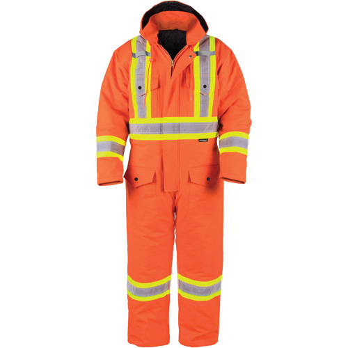 High-Visibility Lined Canvas Overalls, Small, High Visibility Orange Planification Entrepots Molloy
