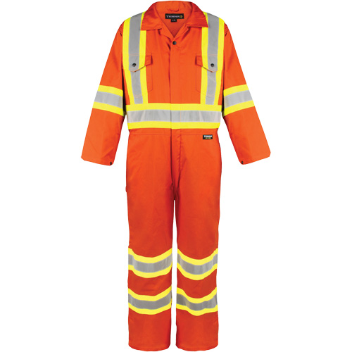 High-Visibility Unlined Coveralls, Medium, High Visibility Orange Planification Entrepots Molloy