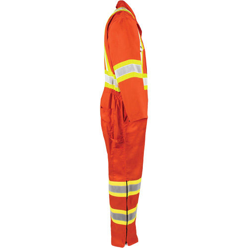 High-Visibility Unlined Coveralls, Medium, High Visibility Orange Planification Entrepots Molloy