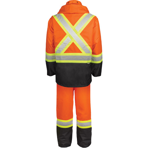 High-Visibility 150-Deniers Rain Suit, Polyester, X-Large, High Visibility Orange Planification Entrepots Molloy