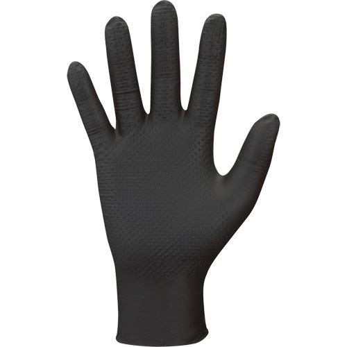 709B PyraGrip Disposable Gloves, 9/Large, Nitrile, 8-mil, Powder-Free, Black Planification Entrepots Molloy