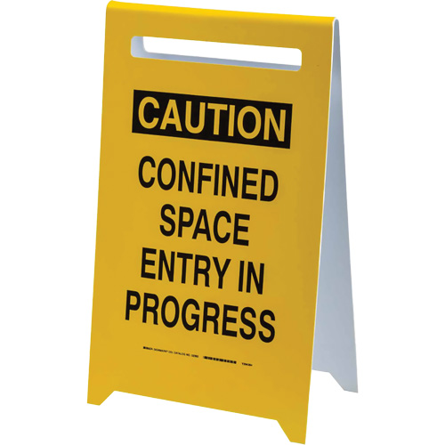 "Caution Confined Space Entry In Progress" Floor Sign, English Planification Entrepots Molloy