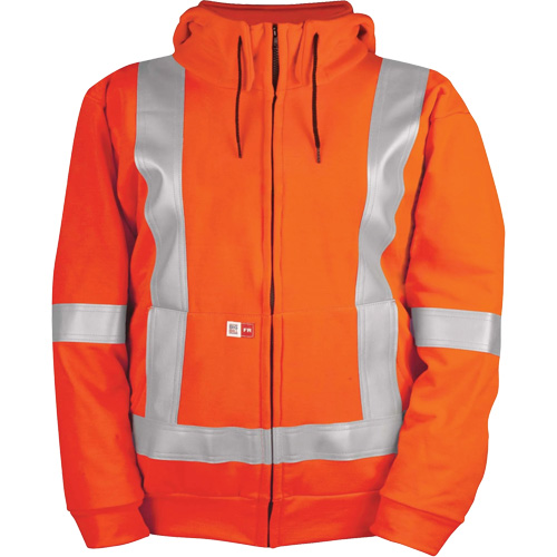 High-Visibility Wind Resistant Zip-Front Sweatshirt with DetachableHood, Men's, Large, High Visibility Orange, 27.7 cal/cm² Planification Entrepots Molloy