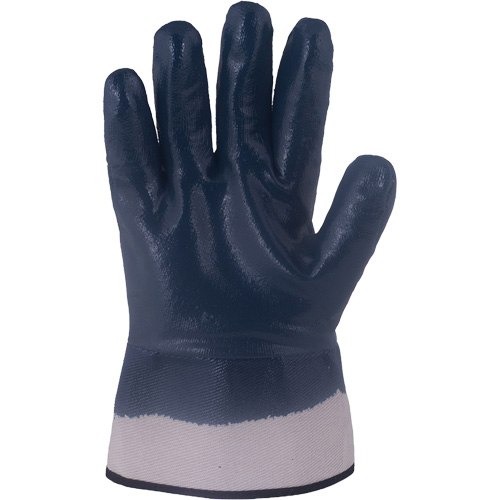 Gants bleu marine avec manchettes renforc&eacute;es &agrave; entoilage coll&eacute; Horizon, T-Grand, R&ecirc;vetement Nitrile, Enveloppe en Jersey/Coton Planification Entrepots Molloy