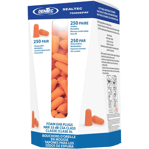 SEALTEC33 Disposable Foam Earplugs Refill, Bulk - Canister Planification Entrepots Molloy