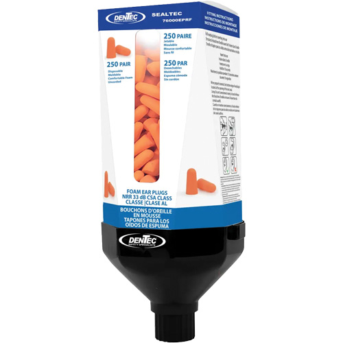 SEALTEC33 Foam Earplug Wall Dispenser Kit with Uncorded Earplugs Planification Entrepots Molloy