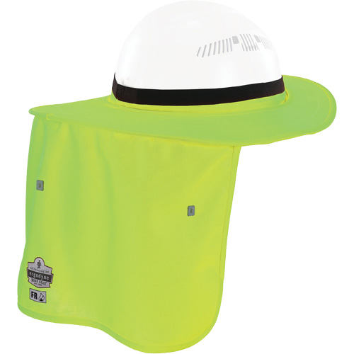 Chill-Its&reg; Lime Green FR Hard Hat Brim with Neck Shade Planification Entrepots Molloy