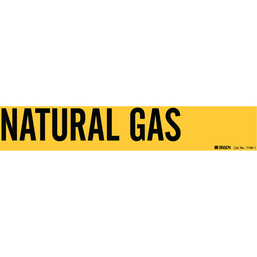 Marqueur de tuyau Natural Gas, Autocollant, 2-1/4" h x 14" la, Noir sur jaune Planification Entrepots Molloy