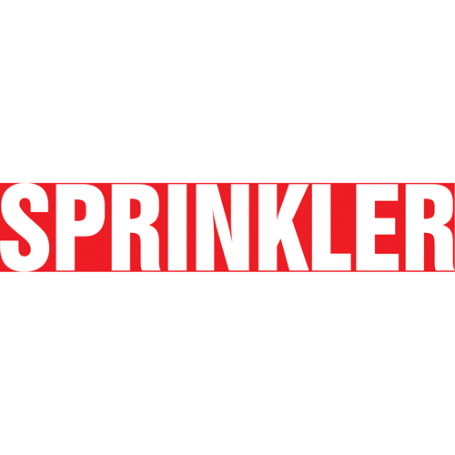 Marqueur de tuyau "Sprinkler", Autocollant, 1-1/2" h x 8" la, Blanc/rouge Planification Entrepots Molloy