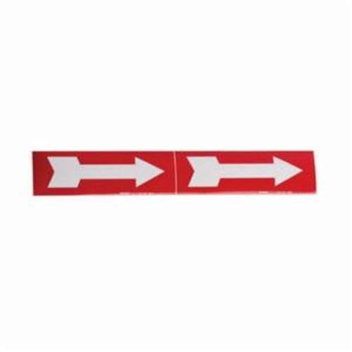 Arrow Pipe Markers, Self-Adhesive, 2-1/4" H x 7" W, White on Red Planification Entrepots Molloy