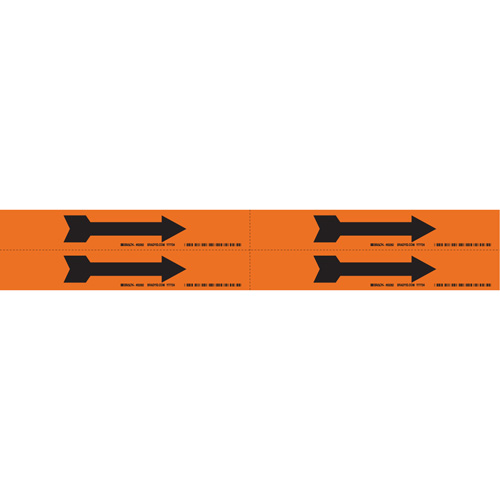 Arrow Pipe Markers, Self-Adhesive, 1-1/8" H x 7" W, Black on Orange Planification Entrepots Molloy
